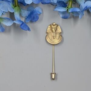Vintage Egyptian Gold Plated Pharaoh Brooch / Hat Pin